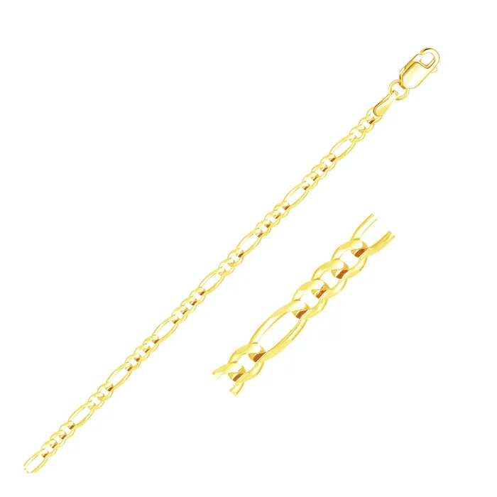 Bracelets MayaMila 26mm 10k Yellow Gold Link Figaro Bracelet