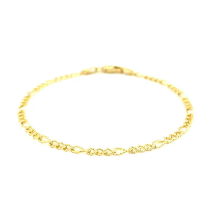 Bracelets MayaMila 26mm 10k Yellow Gold Link Figaro Bracelet
