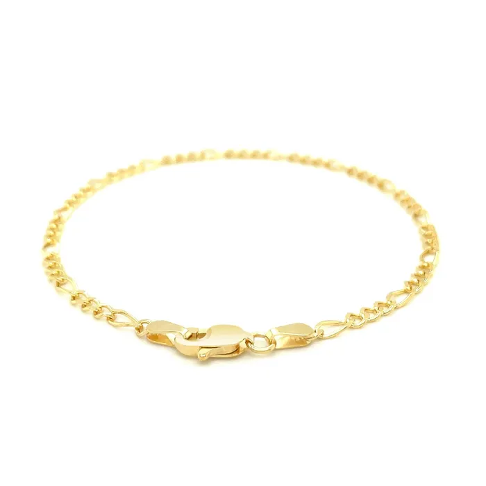 Bracelets MayaMila 26mm 10k Yellow Gold Link Figaro Bracelet