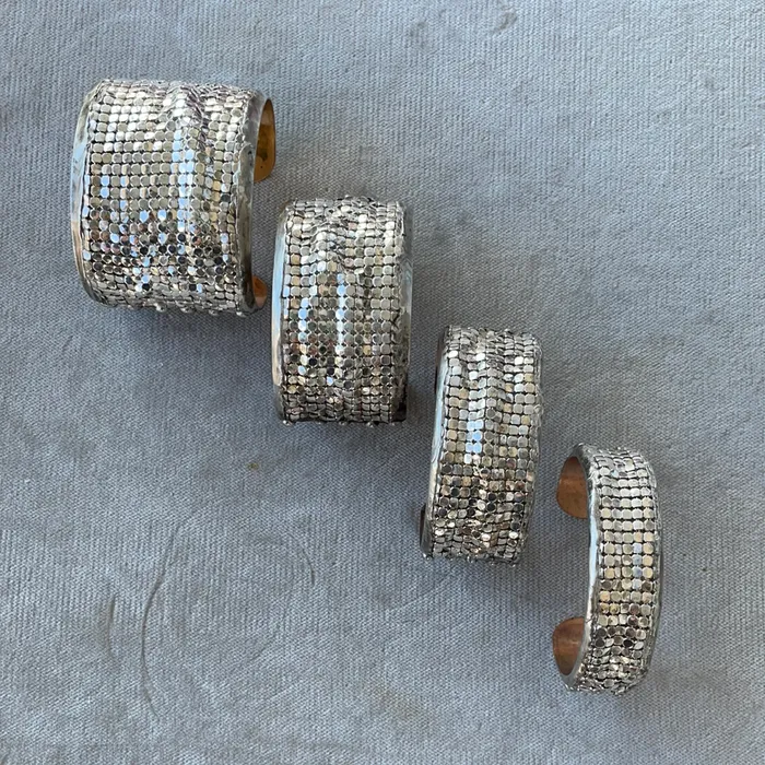 Bracelets Mikal Winn Silver Plated Mesh Cuff Bracelet