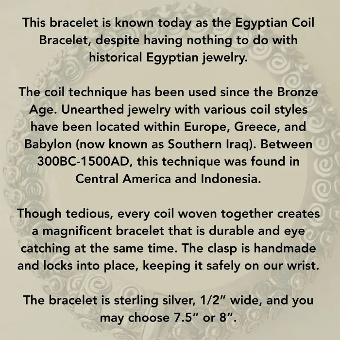 Bracelets Sterling Silver Egyptian Coil Bracelet HeidiJHale Designs