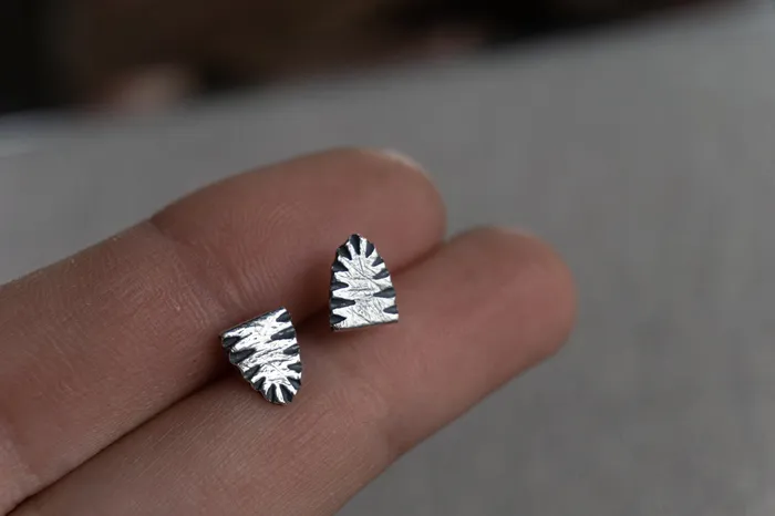Briana Harrison Earrings Half Oval Ridge Earrings