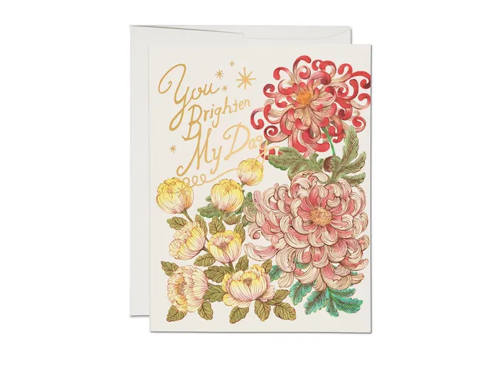 Brighten My Day Love Greeting Card Red Cap Cards Necklaces