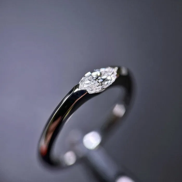 Classic East West Marquise Cut Golden Tone Engagement Ring Shineofdiamond Rings