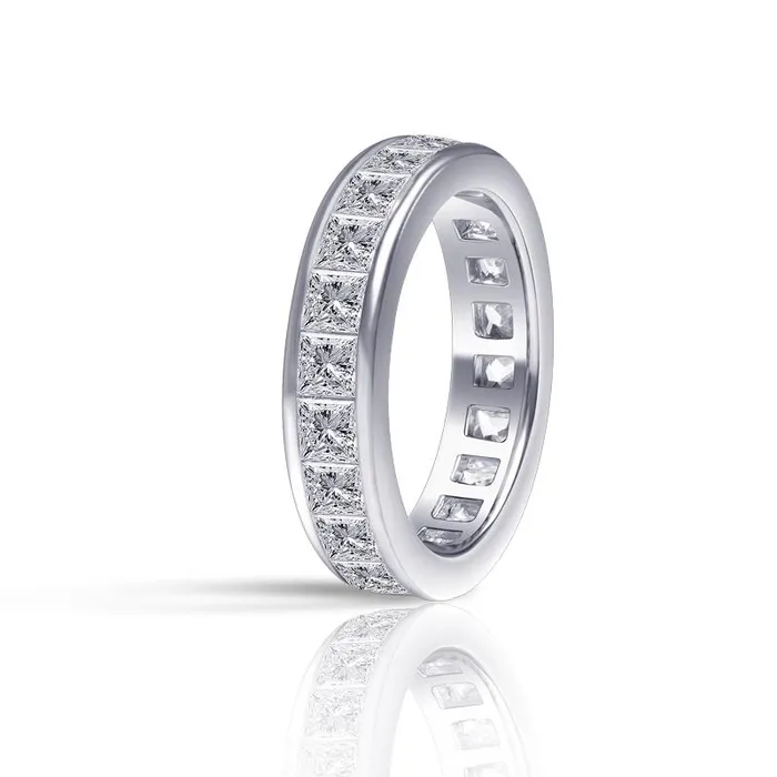 Classic Princess Cut Sterling Silver Wedding Band shineofdiamond Rings