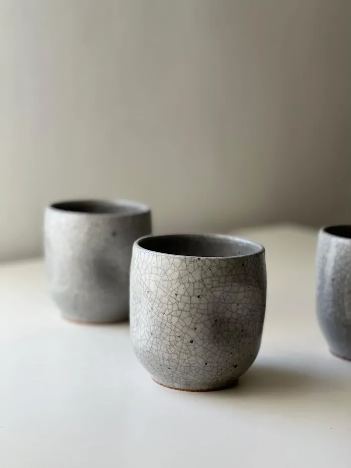 Crackle Dimple Cup asamono Earrings