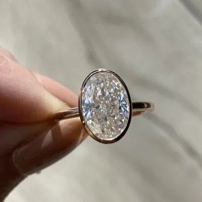 Dainty Oval Cut Bridal Set in Sterling Silver Shineofdiamond Rings