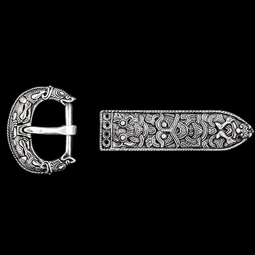 Earrings Borre Style Belt Set from Denmark With Wolves Northan Viking Silver