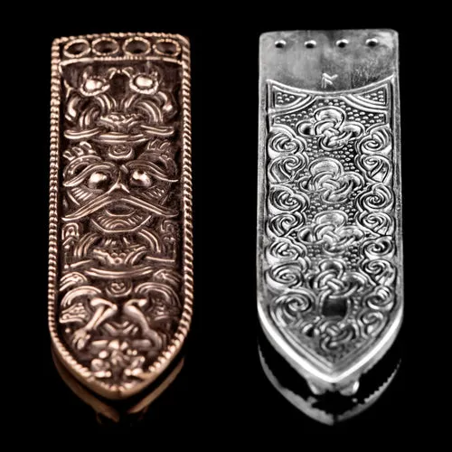 Earrings Borre Style Belt Set from Denmark With Wolves Northan Viking Silver