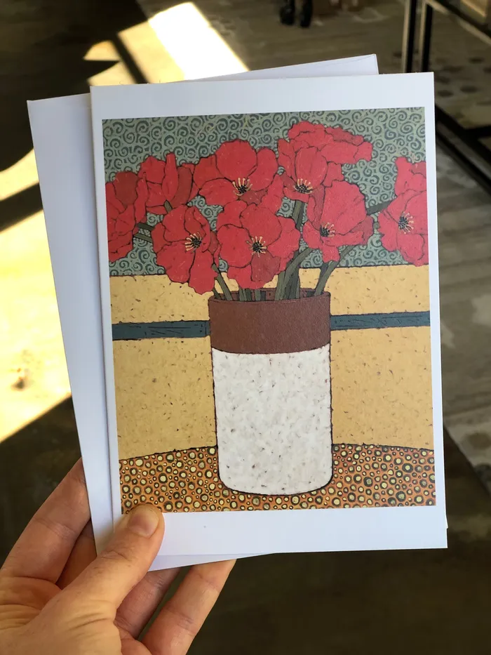 Earrings Brenda Gilliam Wholesale Poppies Card