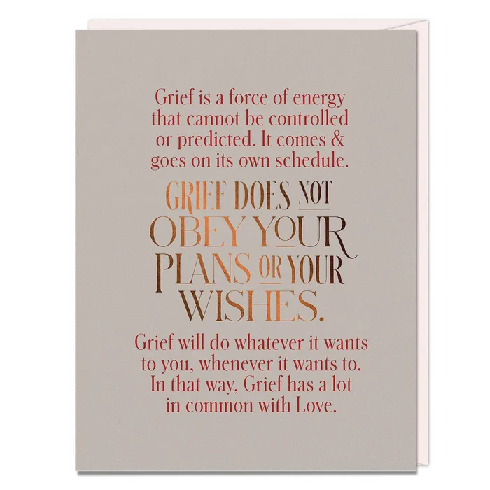 Earrings Em Friends Grief Does Not Obey Elizabeth Gilbert Greeting Card