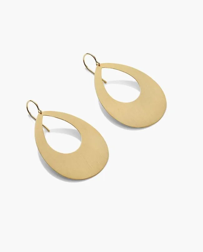 Earrings Irene Neuwirth Gold Classic Open Drop Earrings