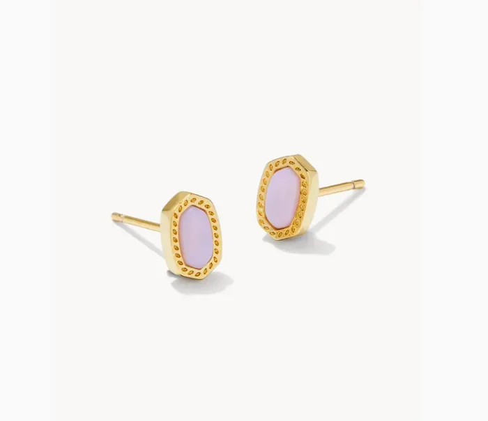 Earrings Kendra Scott Kendra ScottMini Ellie Gold Stud Earrings in Pink Opalite Crystal 9608865779