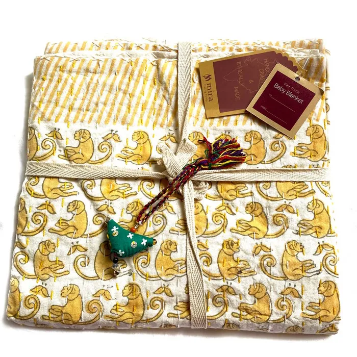Earrings Mira Fair Trade Baby Quilt Childs Beach Blanket Monkey Print