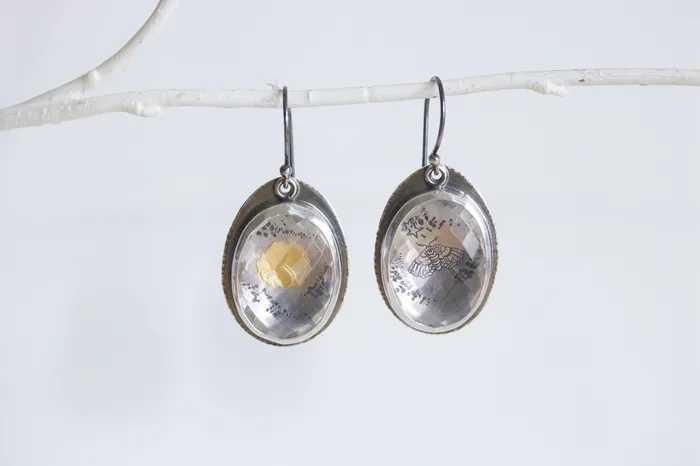 Earrings Moon Indigo Studio Moon and Moth Earrings large