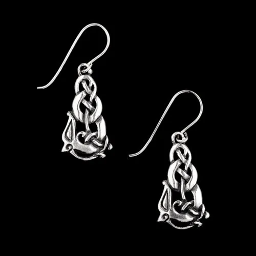 Earrings Northan Viking Silver Urnes Wolf Viking Earrings