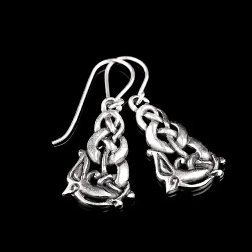 Earrings Northan Viking Silver Urnes Wolf Viking Earrings