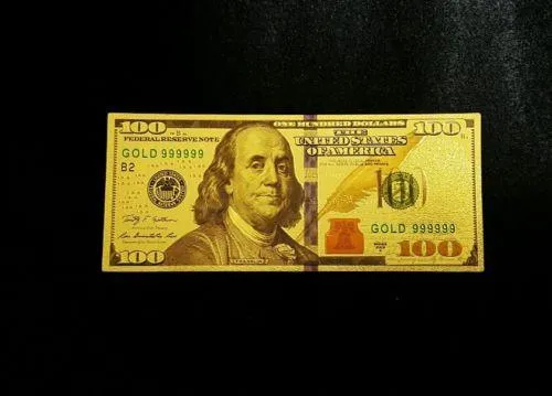 Earrings Nugent Metallic Foil Benjamins 100 Prosperity Money