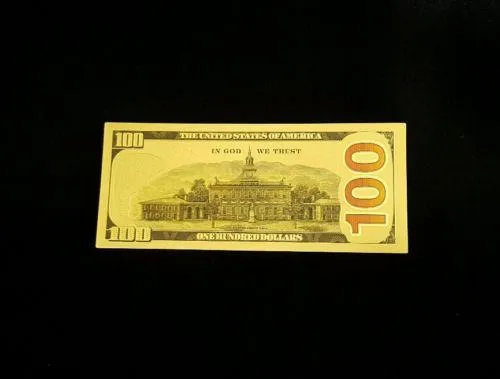Earrings Nugent Metallic Foil Benjamins 100 Prosperity Money