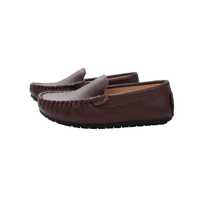 Earrings Perroquet Shoes Perroquet Leather Moccasin Loafers Dark Brown