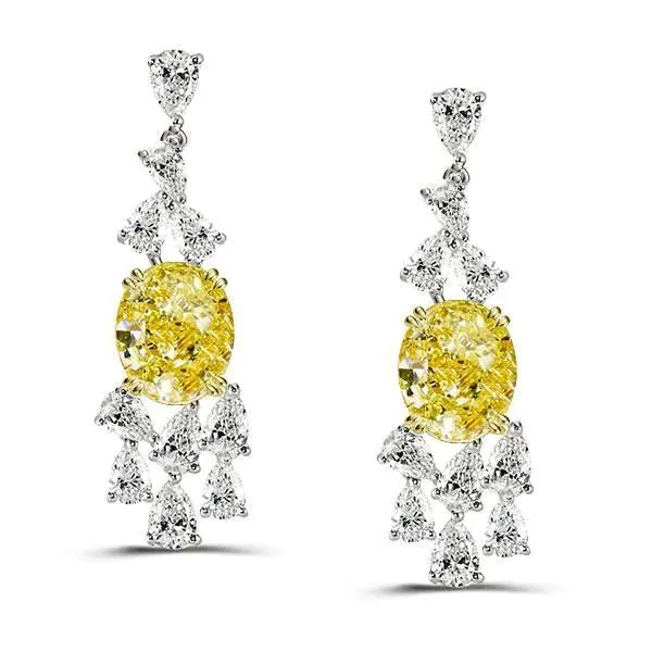 Earrings Shineofidamond Fancy Yellow Drop Earrings