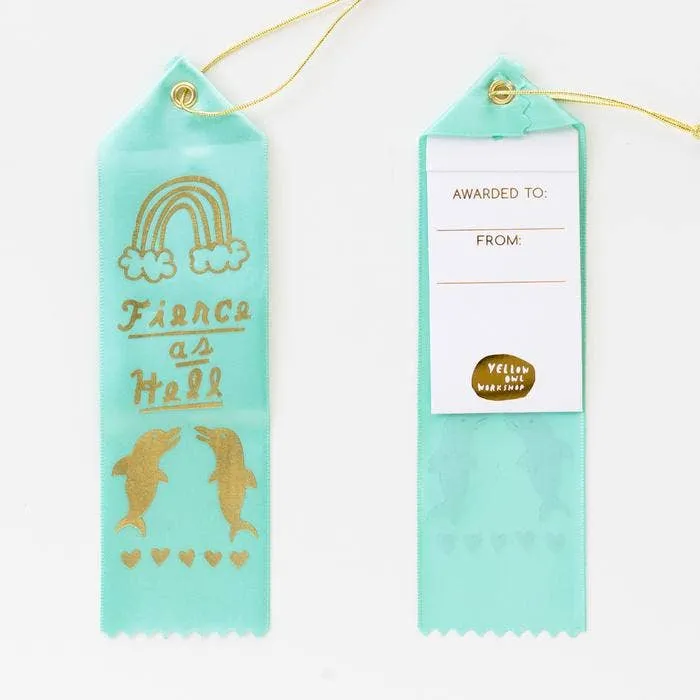 Earrings Yellow Owl Workshop Fierce As Hell Award Ribbon