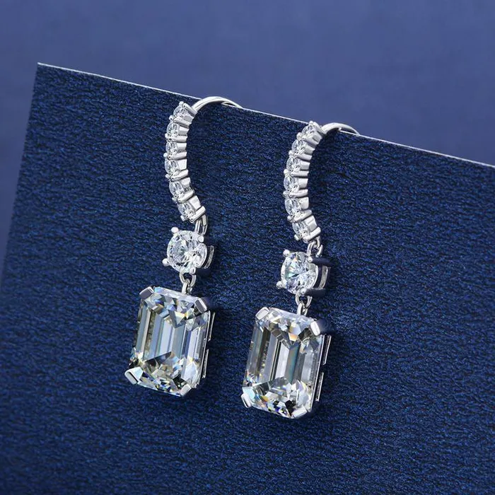 Emerald Cut Drop Earrings Shineofidamond Earrings Emerald Cut Drop Earrings Shineofidamond Earrings