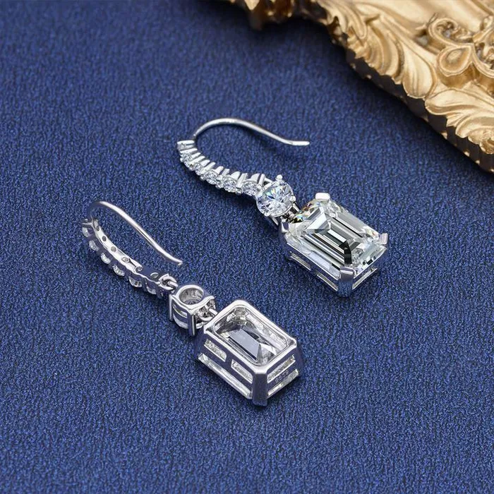 Emerald Cut Drop Earrings Shineofidamond Earrings Emerald Cut Drop Earrings Shineofidamond Earrings