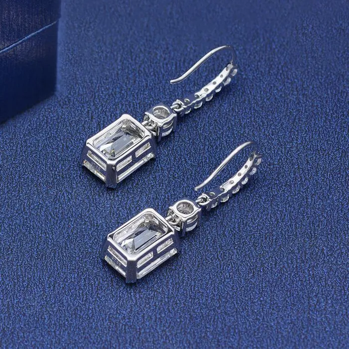 Emerald Cut Drop Earrings Shineofidamond Earrings Emerald Cut Drop Earrings Shineofidamond Earrings
