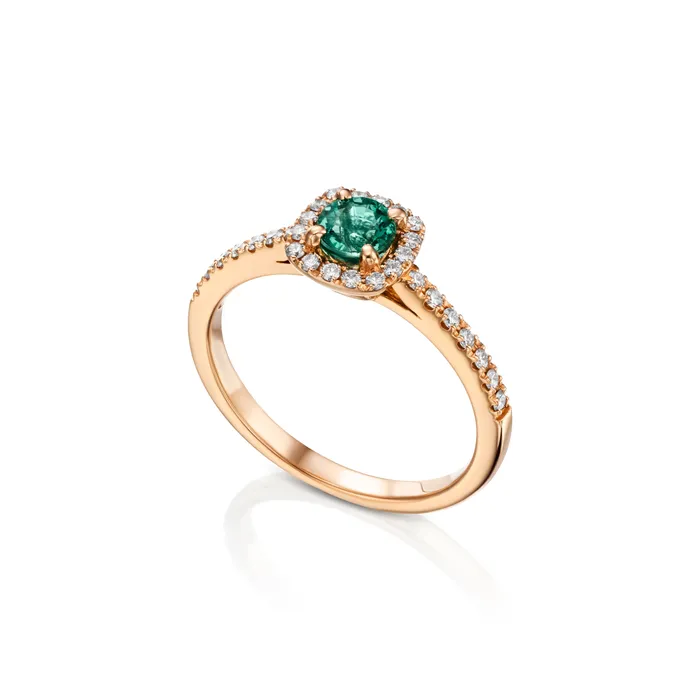 Emerald Halo Ring with Diamonds The Private Room Fine Jewelry Rings