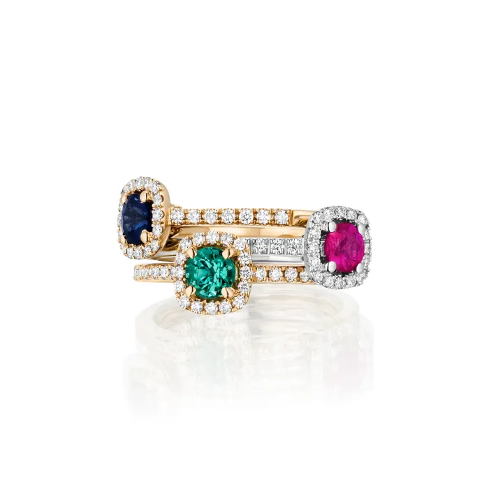 Emerald Halo Ring with Diamonds The Private Room Fine Jewelry Rings