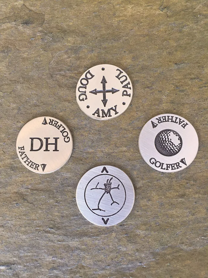 Engraved Sterling Silver Golf Marker HeidiJHale Necklaces