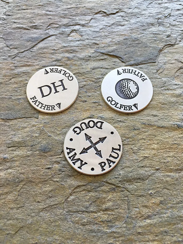 Engraved Sterling Silver Golf Marker HeidiJHale Necklaces