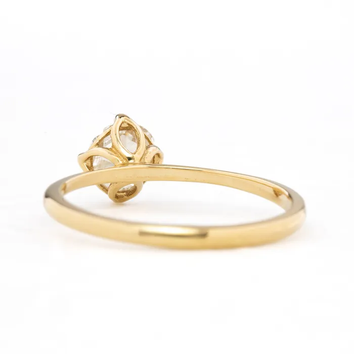 Envero Jewelry Alice Ring 049ct Round Rose Cut Diamond 14k Yellow Gold One of a kind Rings