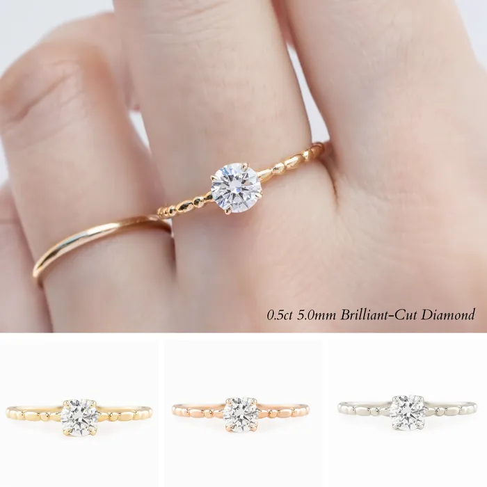 Envero Jewelry Candy Ring Round Brilliant Cut Diamond Rings