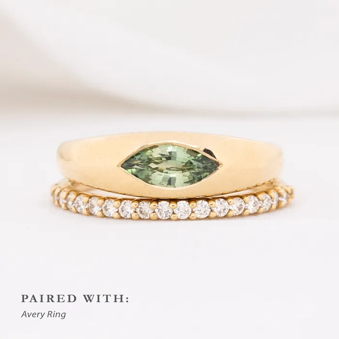 Envero Jewelry Dome Ring 061ct Light Green Madagascar Sapphire 14k Yellow Gold One of a kind Rings Envero Jewelry Dome Ring 061ct Light Green Madagascar Sapphire 14k Yellow Gold One of a kind Rings