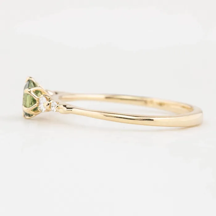 Envero Jewelry Estel Fleur Six Prongs Ring 5mm 055ct Blue Green Round Queensland Sapphire 14K Yellow Gold Rings Envero Jewelry Estel Fleur Six Prongs Ring 5mm 055ct Blue Green Round Queensland Sapphire 14K Yellow Gold Rings