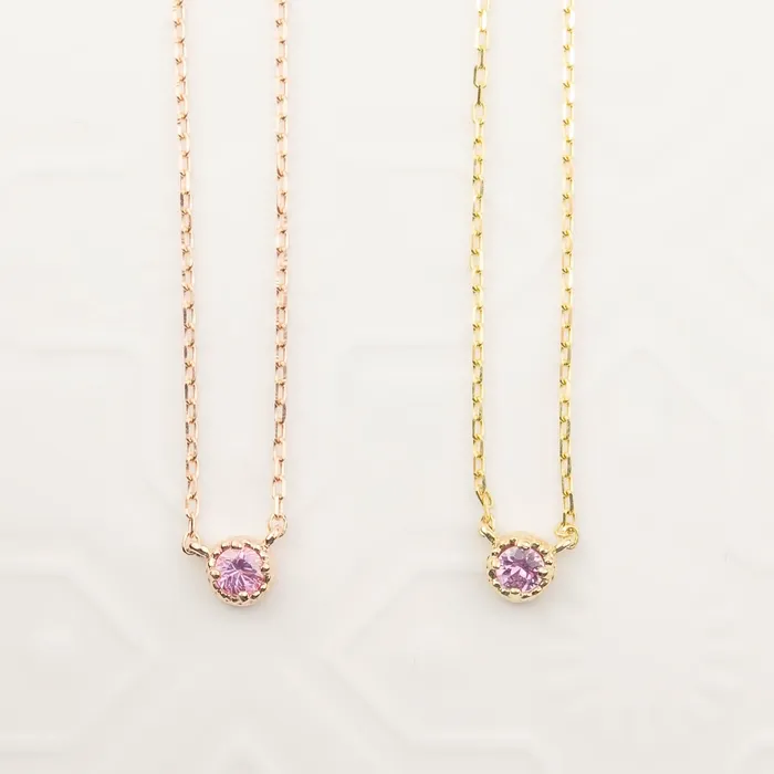 Envero Jewelry Necklaces Dahlia Pink Sapphire Solitaire Necklace