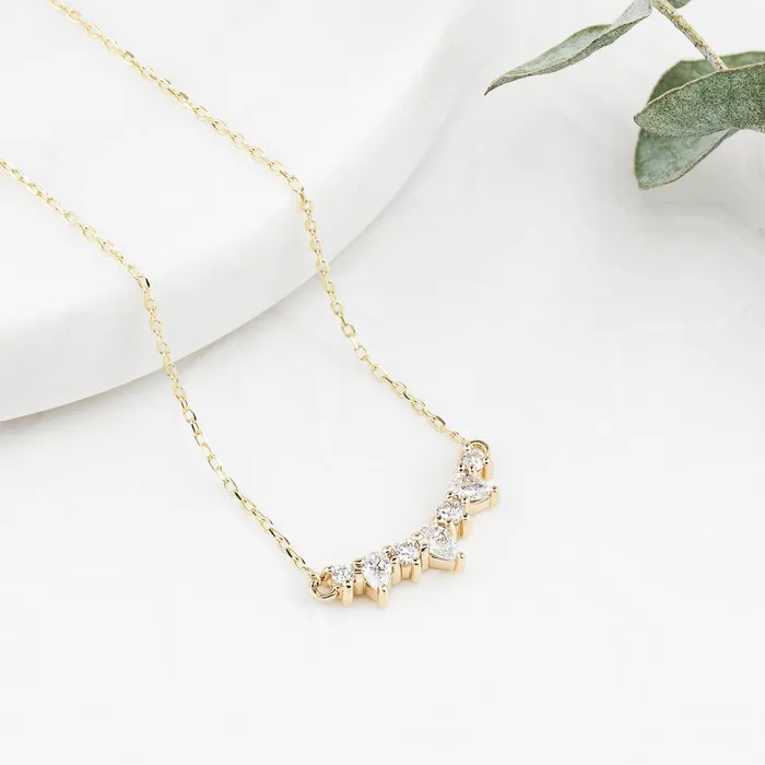 Envero Jewelry Necklaces Gloria Curved Diamond Necklace 7 Stones Envero Jewelry Necklaces Gloria Curved Diamond Necklace 7 Stones