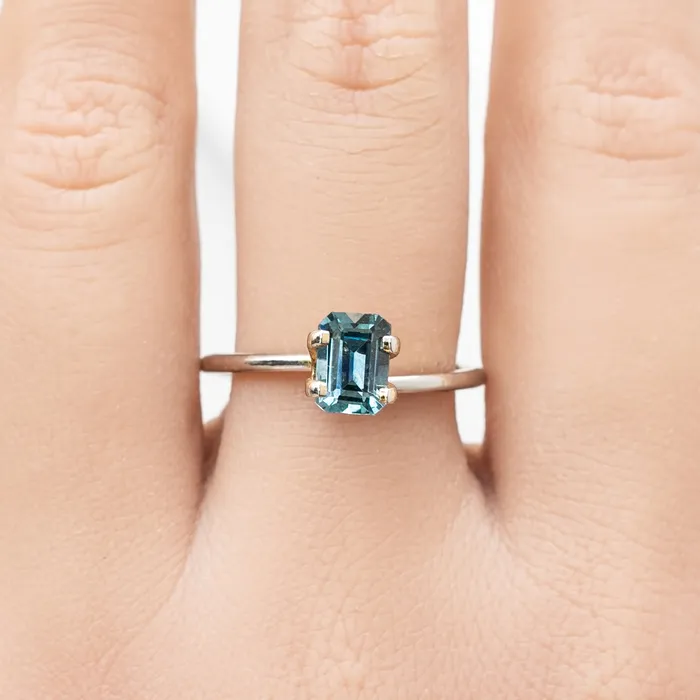 Envero Jewelry Rings 127ct Emerald Cut Blue Green Montana Sapphire SF341 Envero Jewelry Rings 127ct Emerald Cut Blue Green Montana Sapphire SF341