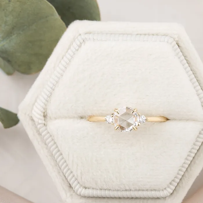 Envero Jewelry Rings Emilie Ring 050ct Rose Cut Diamond 14k Yellow Gold One of a kind