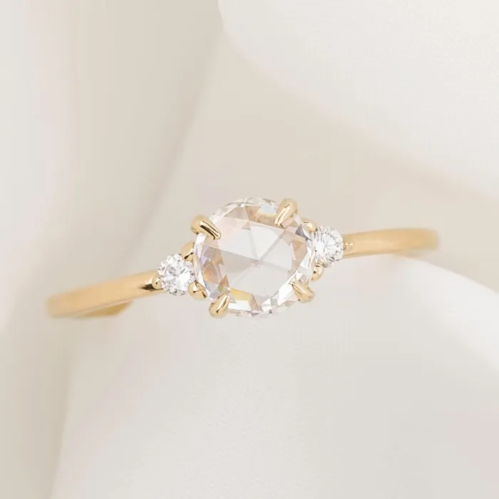 Envero Jewelry Rings Emilie Ring 050ct Rose Cut Diamond 14k Yellow Gold One of a kind