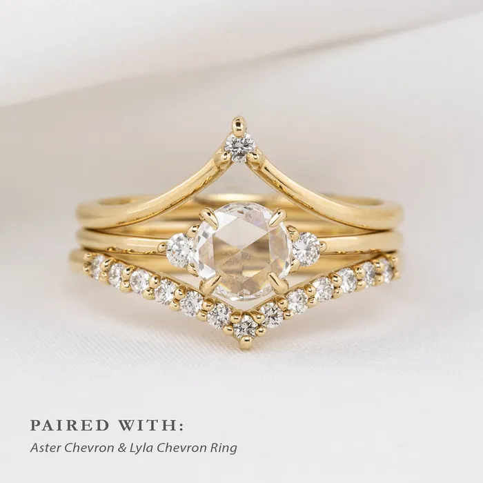 Envero Jewelry Rings Emilie Ring 050ct Rose Cut Diamond 14k Yellow Gold One of a kind