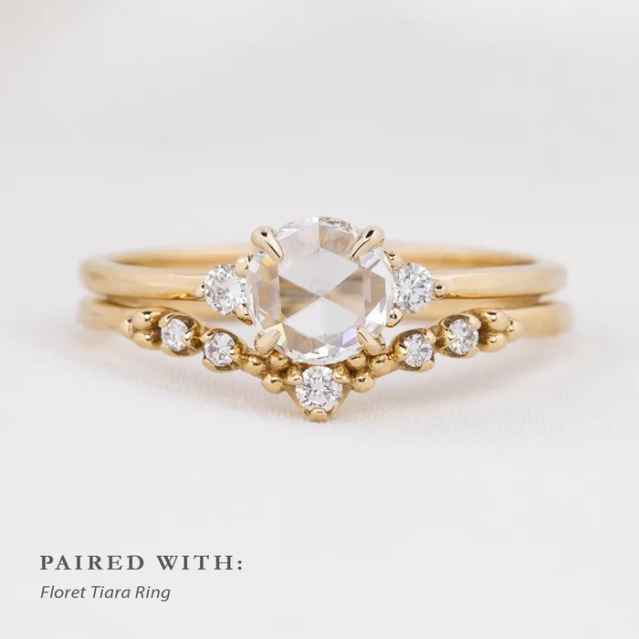 Envero Jewelry Rings Emilie Ring 050ct Rose Cut Diamond 14k Yellow Gold One of a kind