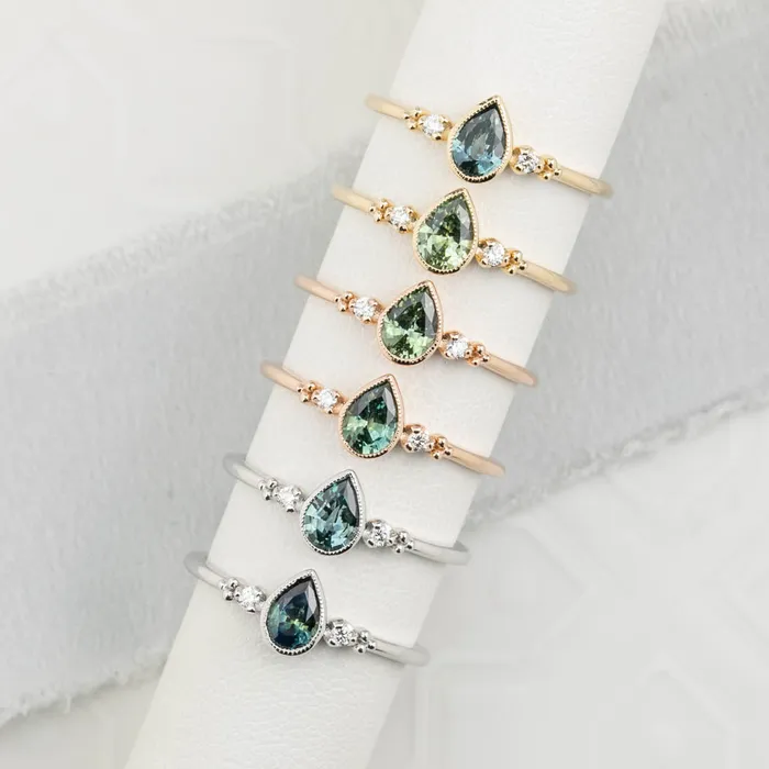 Envero Jewelry Rings Estel Bezel Ring 6mm 055ct Montana Sapphire 14K Gold