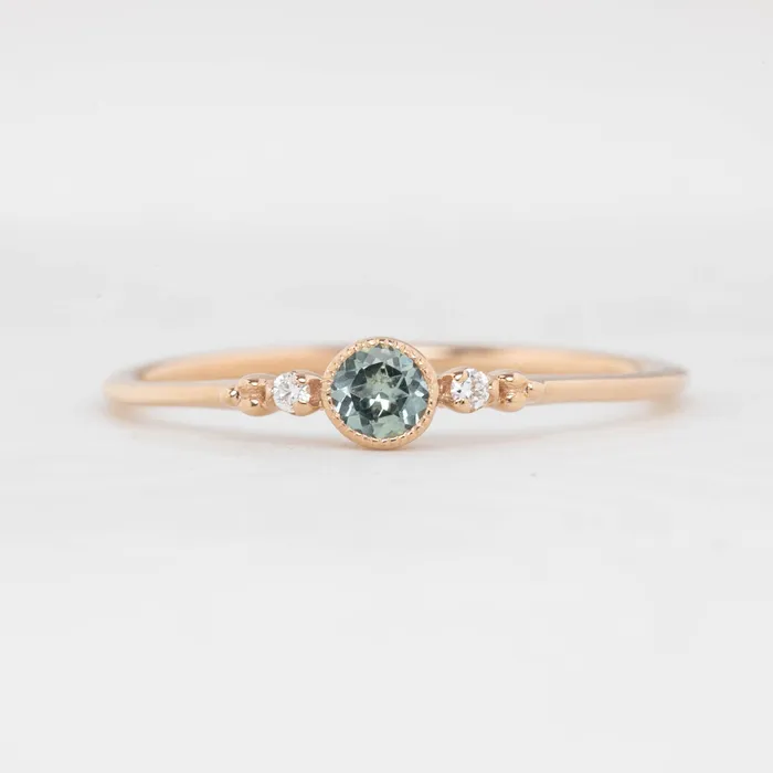Envero Jewelry Rings Estel Ring 020ct Blue Green Montana Sapphire 14k Rose Gold Envero Jewelry Rings Estel Ring 020ct Blue Green Montana Sapphire 14k Rose Gold