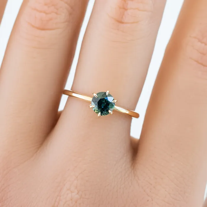 Envero Jewelry Rings Floryn Ring 076ct Peacock Green Queensland Sapphire 14K Yellow Gold One of a kind Envero Jewelry Rings Floryn Ring 076ct Peacock Green Queensland Sapphire 14K Yellow Gold One of a kind