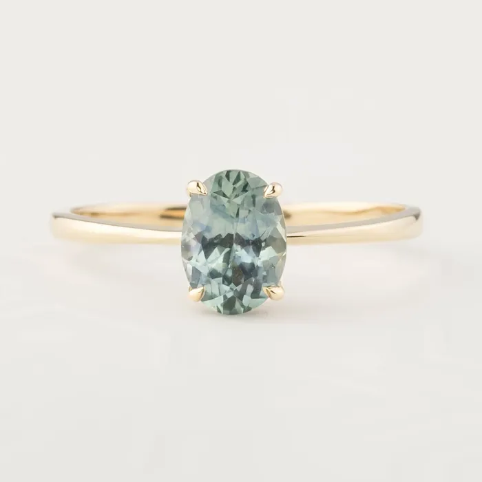 Envero Jewelry Rings Nina Ring 124ct Light Teal Blue Montana Sapphire One of a kind