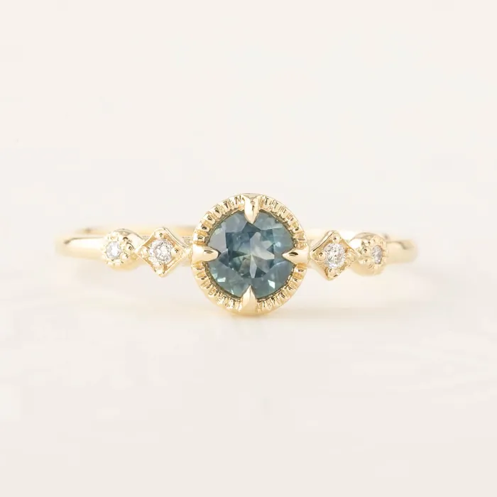 Envero Jewelry Rings Stella Ring 045ct Blue Green Montana Sapphire 14k Yellow Gold Envero Jewelry Rings Stella Ring 045ct Blue Green Montana Sapphire 14k Yellow Gold