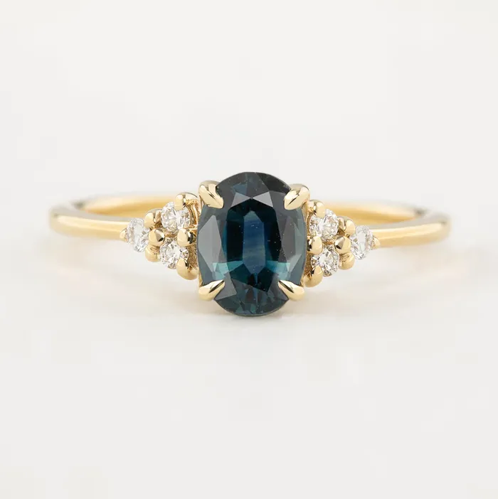 Envero Jewelry Rings Teresa Ring 109ct Teal Blue Australia Sapphire One of a kind